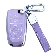 Yuebutor Key Fob Cover Case Fit for Ford Explorer Mustang Fusion Escape Edge