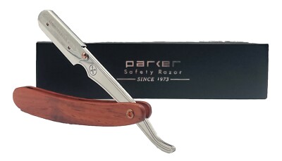PARKER Straight Razor SRRW, 100 g, Rasiermesser mit Holzgriff