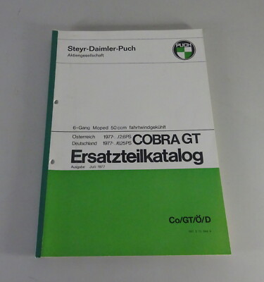Parts Catalog / Spare Parts List Puch 6-Speed Cobra GT 50 CC Status 07/1977