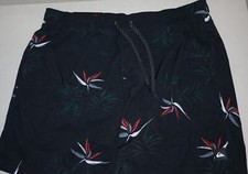 Quicksilver Swim Trunks XL Men's NEW 7" Inseam 50 UV Protection Black