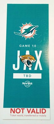 2018 Miami Dolphins Jacksonville Jaguars Football Full Void Ticket Not Valid