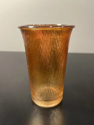 Jeanette Tree Bark Marigold Carnival, Ribbed Bark Design Glasses