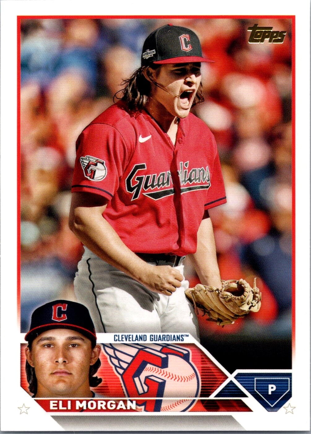 2023 Topps Series 1 #223 ELI MORGAN GOLDEN MIRROR IMAGE VARIATION SSP GUARDIANS