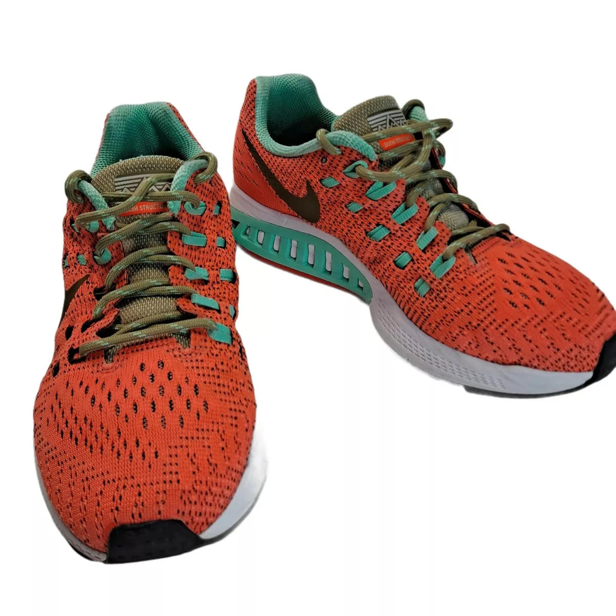 espejo de puerta blanco lechoso Decisión Nike Air Zoom Structure 19 Women&#039;s Running Shoes Orange Green Size US  7½ | eBay