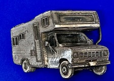 RV Mobile Motor Home Camper Camping Cutout VTG 1979 Bergamot Belt Buckle C-210