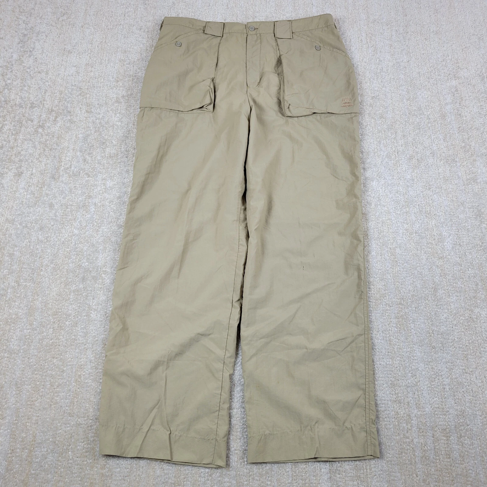 Vintage Orvis Pants Mens XL 36x32 Beige Lined USA BoneFish Scrubs Hiking Fishing