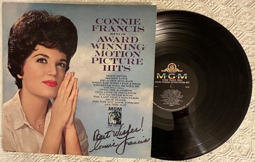 CONNIE FRANCIS Sings Award Winning Motion Picture Hits 1963 LP Vinyl AUTOGRAPHED