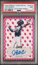 2022 LEAF METAL PERFECT GAME CLASSIC AUTOGRAPHS JUSTIN BEST PINK #/15 PSA 9 AUTO