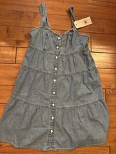 Levi s Women s Tiered Denim Dress, Small, Blue New With Tags