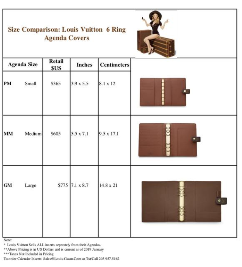 FITS LV Medium Agenda Louis Vuitton MM 100 Sheets Insert Refill Paper