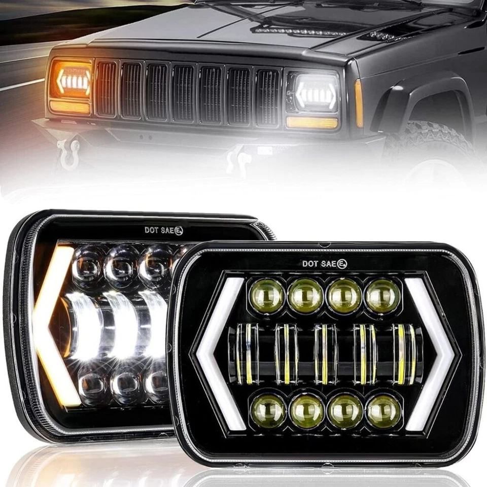 Faros para Jeep Wrangler YJ 87-95 + Luces traseras LED marcadoras laterales para guardabarros delantero Foto 2 de 4