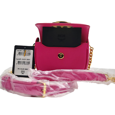 MCM Mode Travia 2way ミニ チェーンショルダーバッグ ピンク MCM Mode Travia Pink Leather Crossbody Shoulder Bag Compact Design
