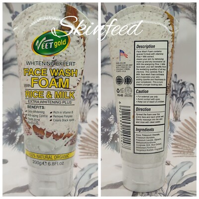 Veet Gold Rice & Milk Foamy Extra Whitening Plus Face Wash 200g
