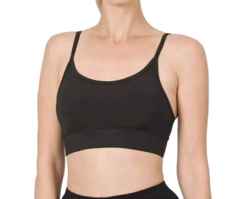 Zenana Women's Padded Sport Bra Black Size XS NWT