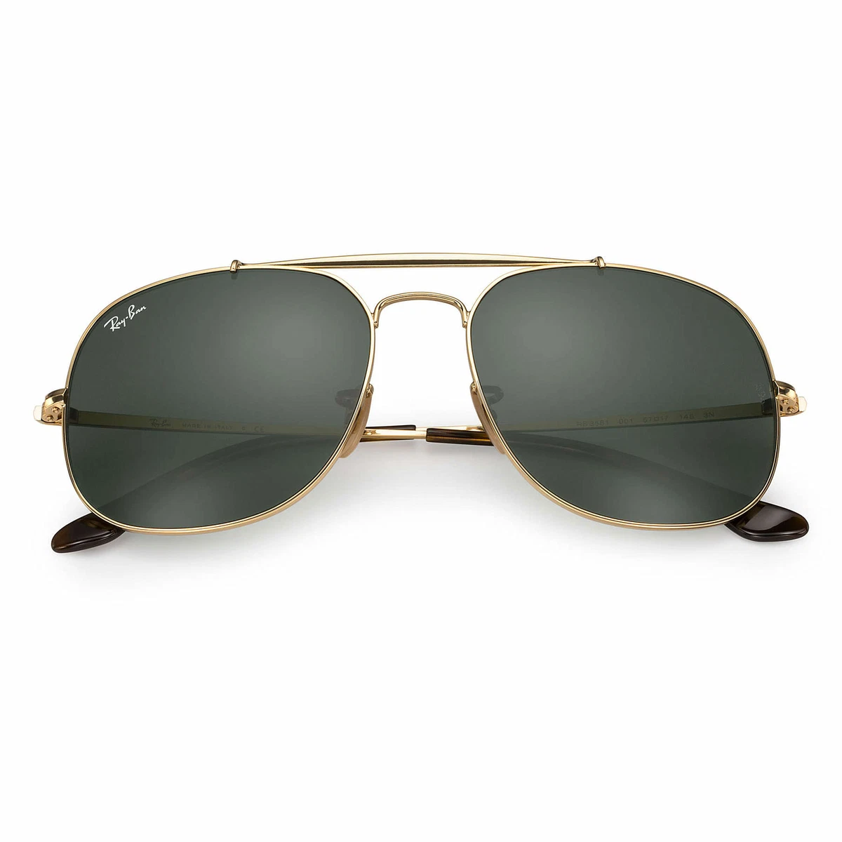 Ray Ban RB3561 General Sunglasses Gold Green Classic 57mm eBay