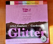 6x6" Core'dinations GLITTER CARDSTOCK 80# 30 sheets (3 ea/10 COLORS) acid free