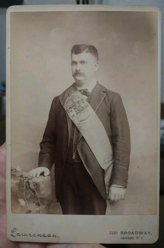 RARE Antique IDd Ancient Order of Forester Member Cabinet Card Photo Jacob Eckel