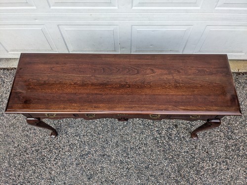 Vintage Pennsylvania House Cherry Wood Sofa Console Table, Queen Anne, 3 Drawers - Picture 4 of 19