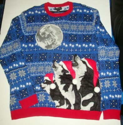 Ugly Christmas Holiday Sweater Wolves 