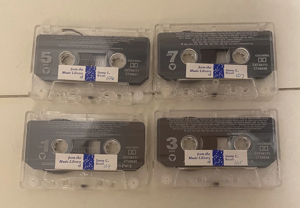 4 Barbara Streisand Just for the Record Cassettes with Storage Box and Book 1991 Foto 4 de 4