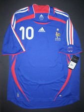 New 2006-2008 Adidas Authentic France Zinedine Zidane Home Jersey Shirt Kit