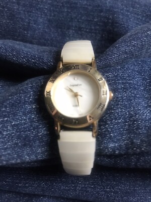 White Mother of Pearl Gemstone Watch, Natural Stone Watch, Brand New, Quartz Steel White Mother-of-Pearl Diamond Watch - Toccata  main image 2