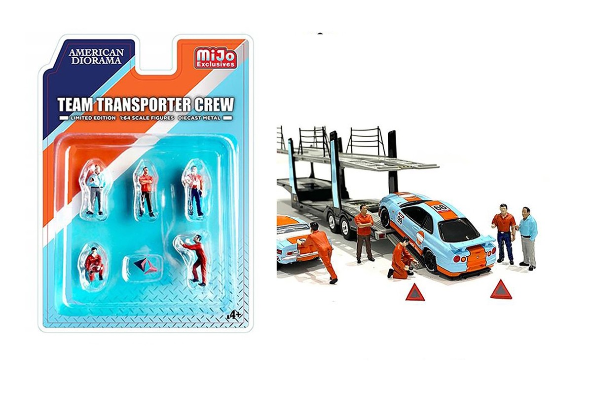 ミニカー 1:64 SCALE RACING TEAM TRANSPORTER TEAM TRANSPORTER CREW 1/64 scale DIECAST FIGURINES AMERICAN