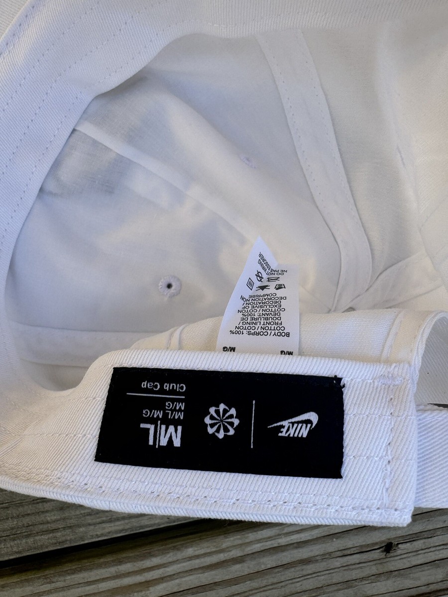 Nike Club Unstructured Futura Wash Cap White Hat W Blk