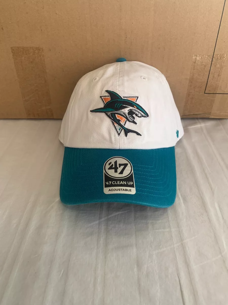 San Jose Sharks NHL '47 Brand Throwback Clean Up White Two Tone Adjustable  Hat