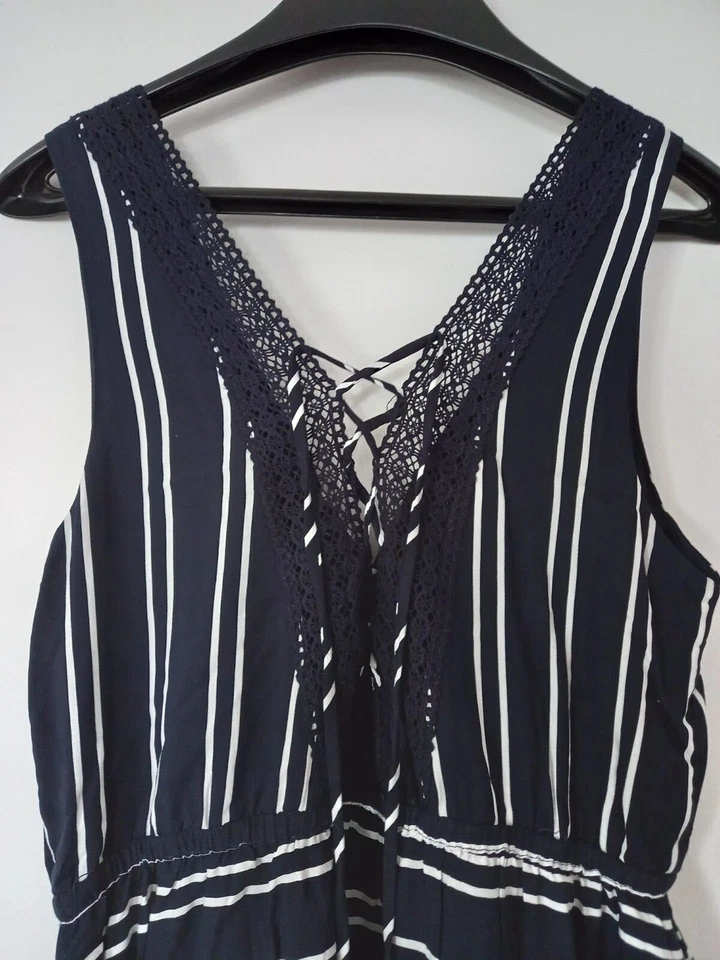 Maxikleid Kleid von Solitaire Gr. 38 blau weiß Neu  - Bild 2 von 4