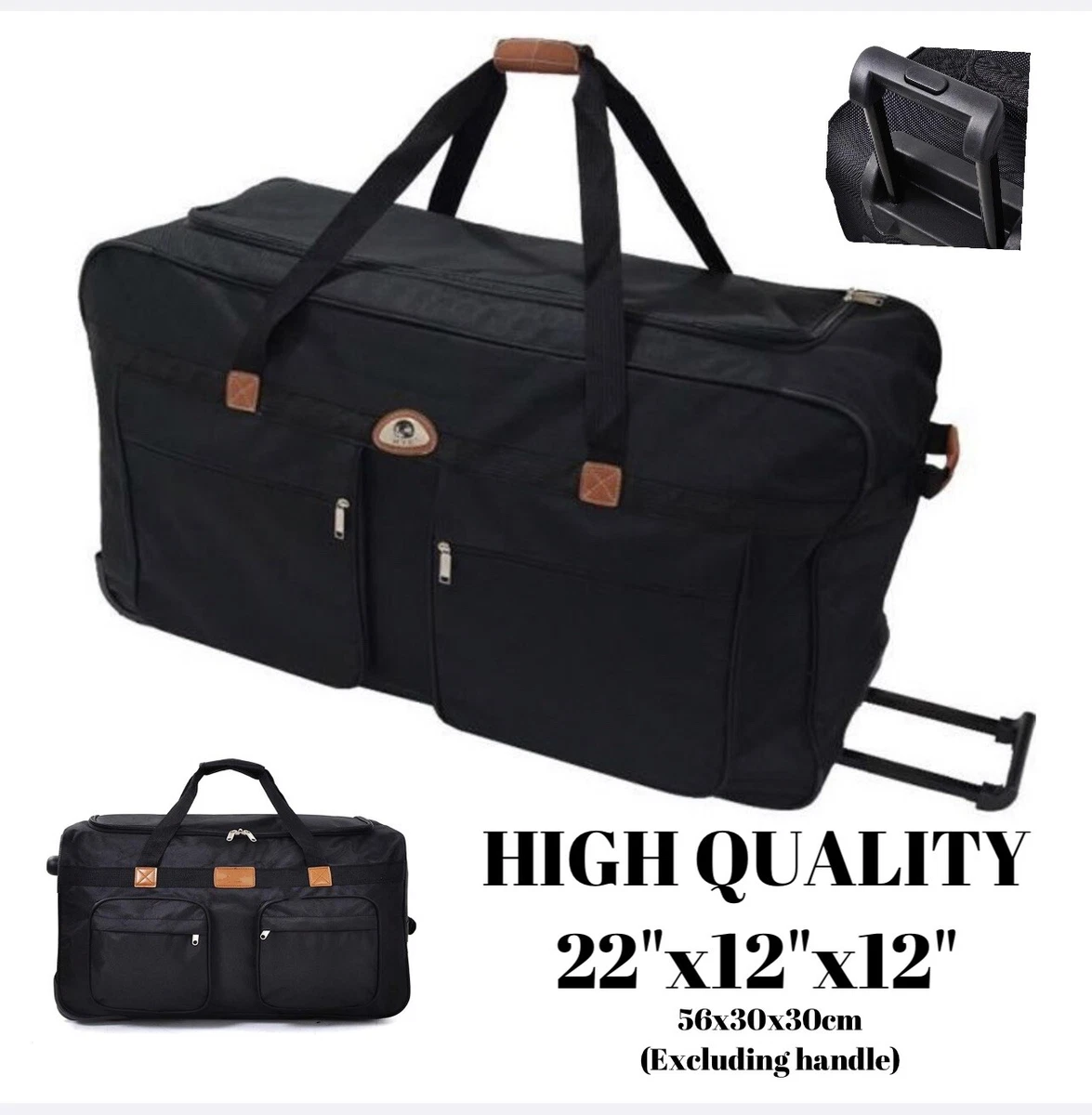 Nylon travel bag with wheels clearance