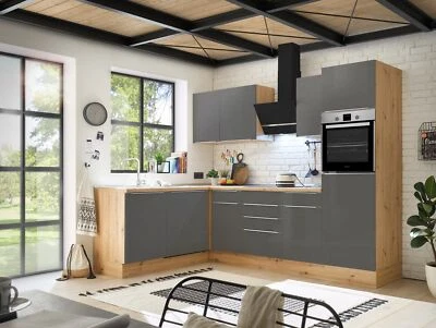 Küche Küchenzeile Winkelküche Marleen Premium 280 cm Grau Artisan Eiche Respekta - Bild 1 von 4