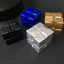 Fidget Slider Metal Infinity Cube Fidget Spinners EDC Desk Toys Adult Gifts