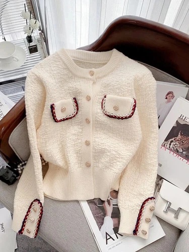 Conjuntos de dos piezas para mujer oficina dama cárdigan suéter falda traje para mujer - Imagen 16 de 25