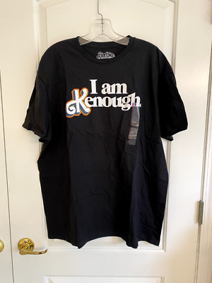 Men's Barbie ''I am KENOUGH'' Short Sleeve Graphic XL T-Shirt - Black  Cotton NEW