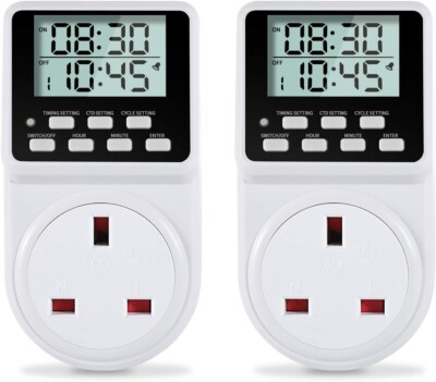 24 Stunden Digitale Elektrische Zeitschaltuhr Steckdose mit Countdown x 2 Stück Oridget