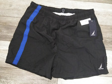 NEW Nautica Men s Quick-Dry Logo Swim Beach Trunks / Shorts Size XXL Black