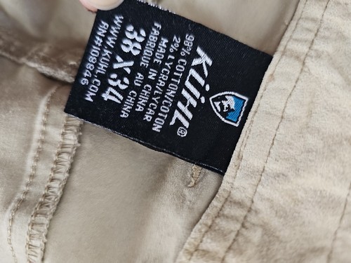 KUHL Mens D'LUX Hiking Pants Khaki Vintage Patina Dye Outdoor Size 38 x 33 - Picture 10 of 12