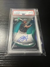 2022 TOPPS CHROME BLACK CJ ABRAMS AUTO ROOKIE RC GREEN REF. /99 PSA 10