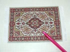 Miniature Woven Turkish Rug w/Fringe #7 (6 3/8" long x 3 7/8"): DOLLHOUSE 1:12