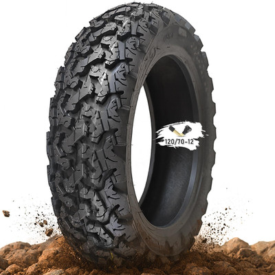 Mzbzyu 120/70-12 Knobby Tire 120/70/12 Off Road Neumtico 120 70 12 Off Tubeless