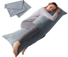 Body Pillow with Pillowcase - Soft Long Bed Pillow for Adults - Breathable Fu...