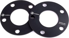 Black 5x100 Hubcentric Wheel Spacers (No Lip, 56.1mm Bore) 1/4 Inch (6mm) Compat