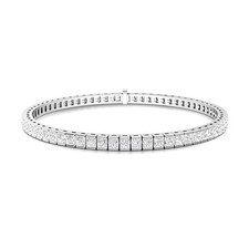 Moissanite Princess-Cut Square 4.00mm Tennis Bracelet With Rhodium Plated