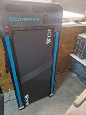 CITYSPORTS Electric Foldaway Treadmill Walking Machine with Remote, Black/Blue