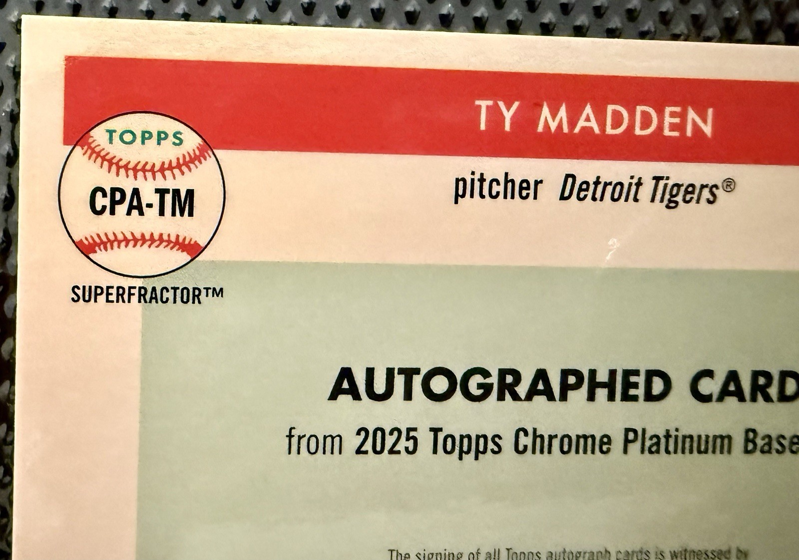 TY MADDEN RC 1/1 SUPERFRACTOR ON CARD AUTO TIGERS 2025 TOPPS CHROME PLATINUM view 13