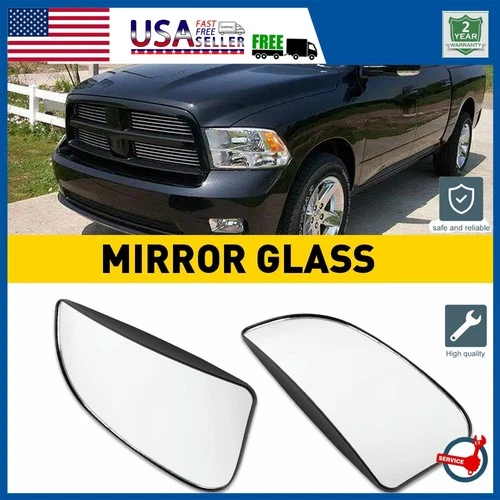 New Right & Left Tow Mirror Glass Convex Power Outer For Dodge Ram 1500 3500