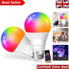 Multicolor Smart Lighting WiFi Bulbs - E27 LED, Up to 80% Energy Savings, 2 Pack