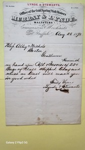 19thC Buffalo New York Office of Cold Springs Malt Houses Maltsters Billhead