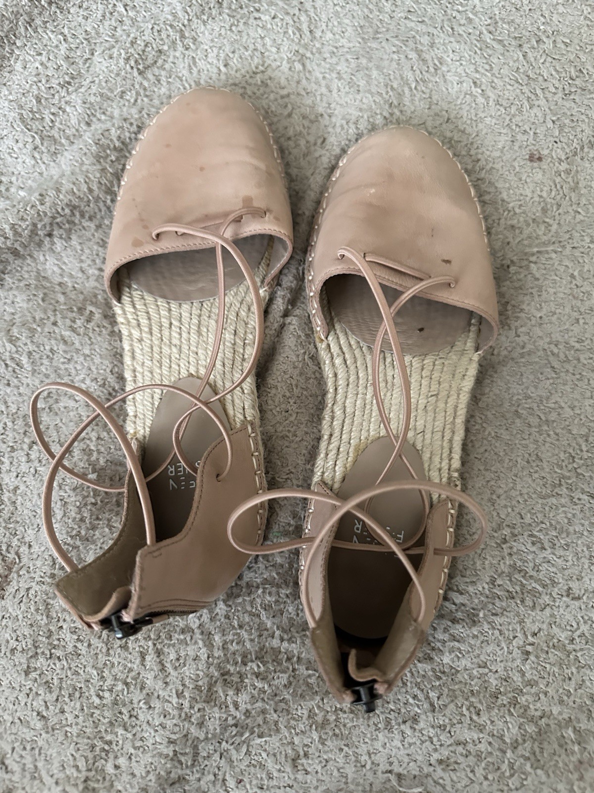 Eileen Fisher Lee Ballet Espadrille Suede Flat Sandals Sz 9 Womens Shoes